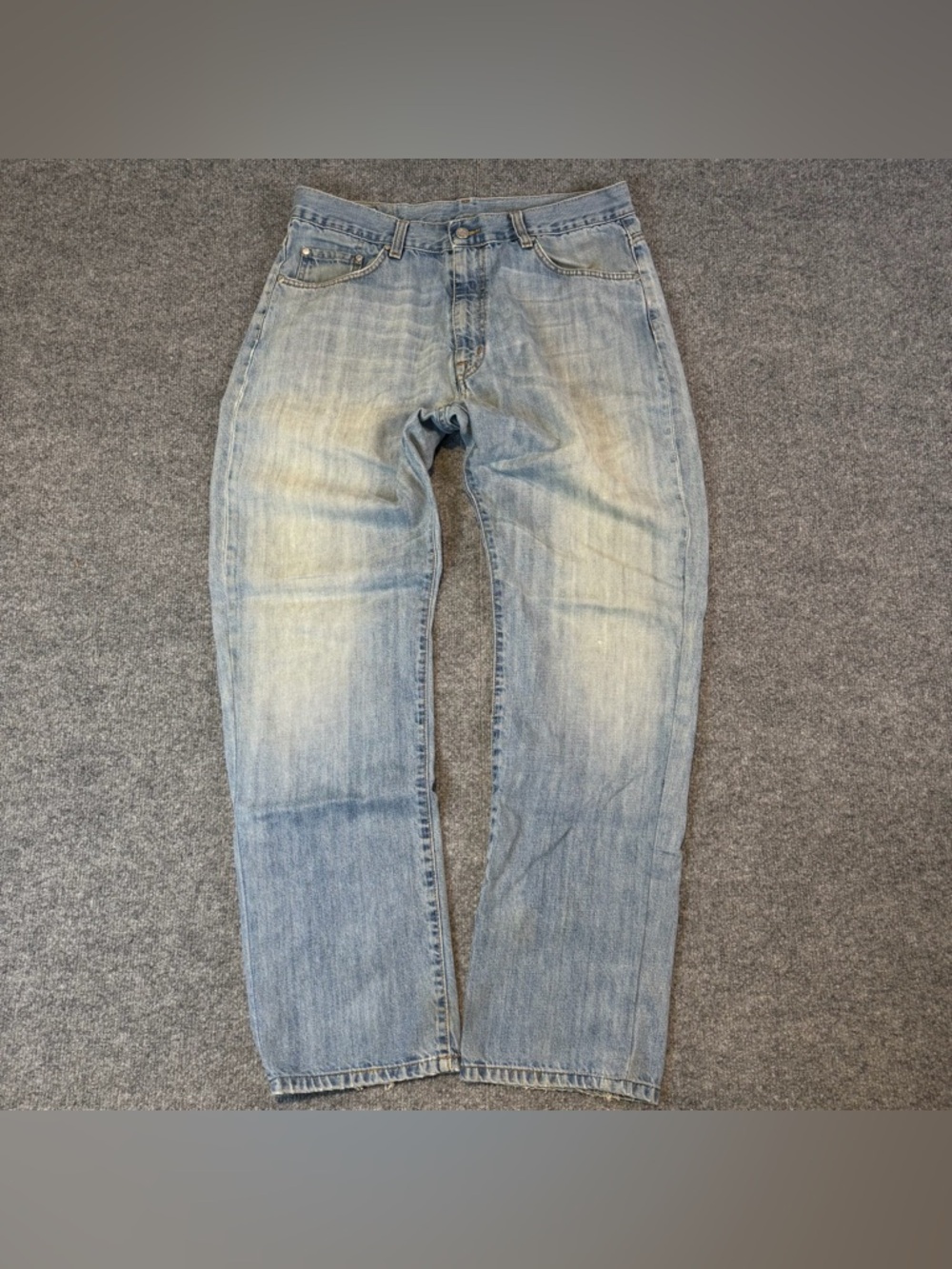 Vintage Lacoste Jeans Mens 44 Blue Denim Made Hungary 90s Straight Leg Faded